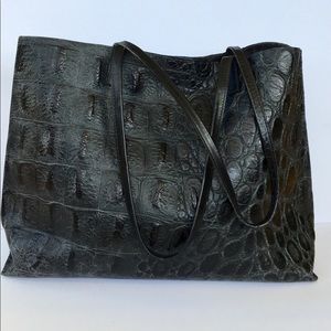 B.May classic shopper black matte monster croc